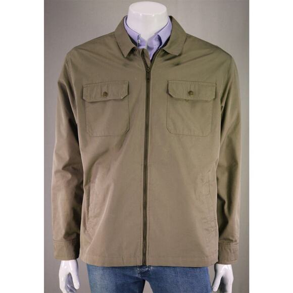 Orvis Men's Khaki Cotton-Nylon Zip Front Trucker Jacket Large - Picture 2 of 9